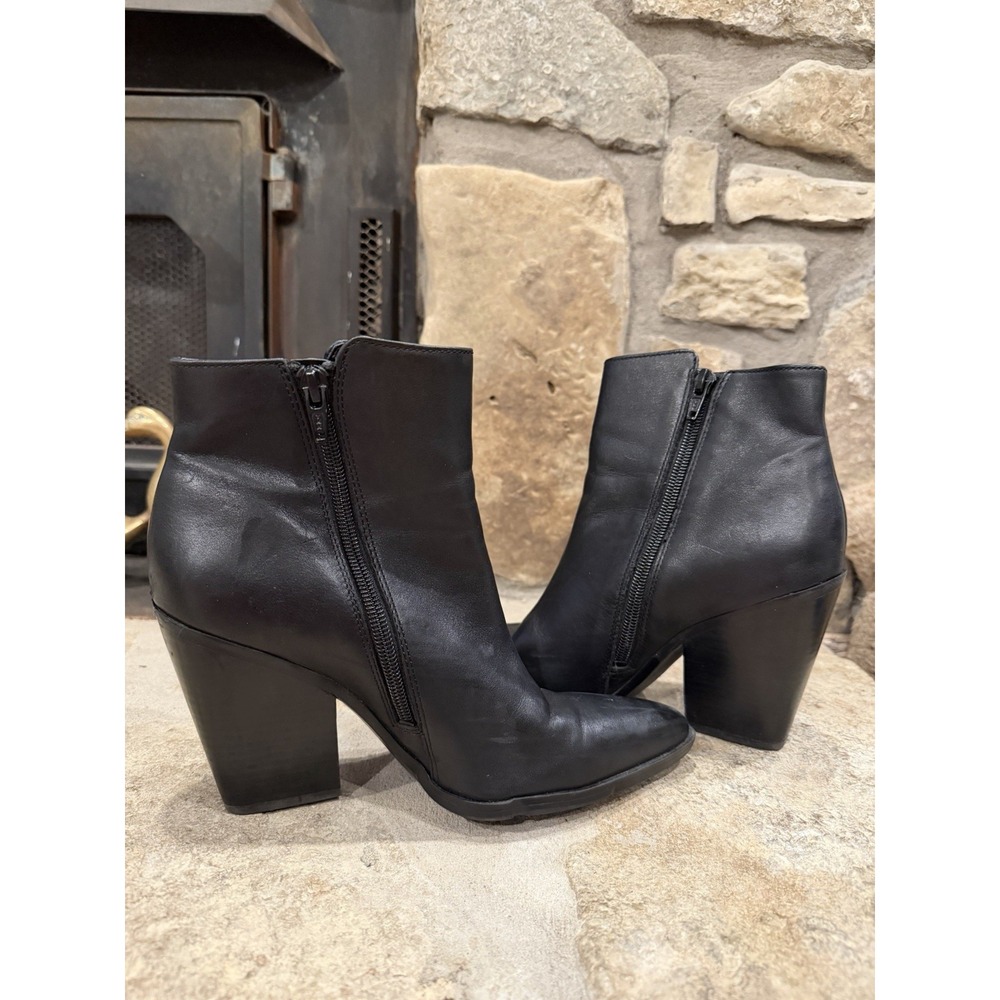 Naturalizer Womens Zip Up Ankle Leather Boot Booties Black 6.5W - Picture 3 of 10